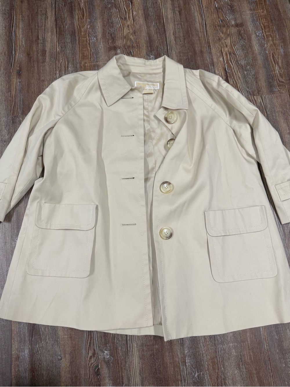 Michael Kors khaki mid length trench coat